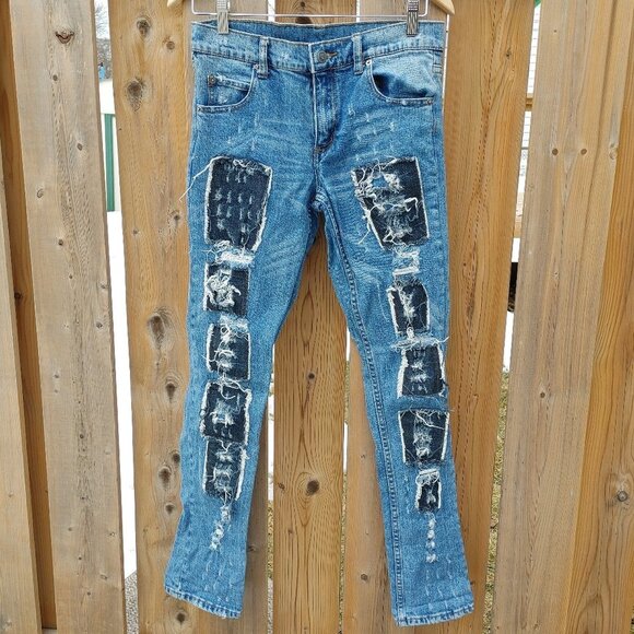 WILD CHEAP MONDAY Patchwork Denim Jeans 29/34 - Picture 1 of 8